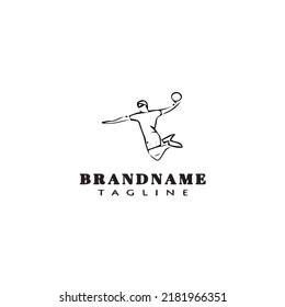 handball player logo cartoon design icon modern vector illustration