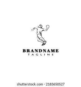 handball player logo cartoon design icon modern vector illustration