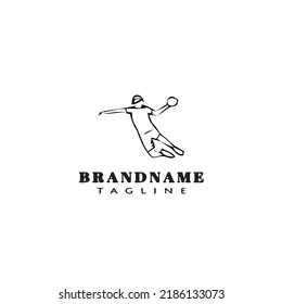 handball player logo cartoon design icon modern vector illustration