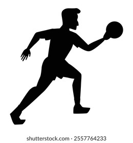 Handball Player Men Silhouette Icon for Sports and Athletic Themes