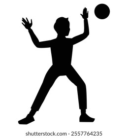 Handball Player Men Silhouette Icon for Sports and Athletic Themes