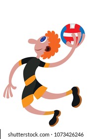 a handball player ready to make a score