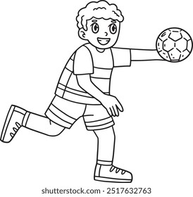 Handball Player Running with the Ball Isolated 