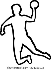 Handball Player Silhouette Outline