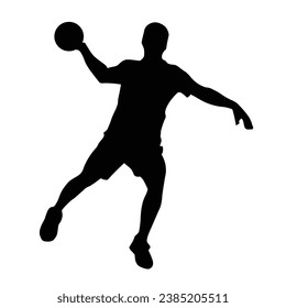 Un vector de silueta de jugador de balonmano