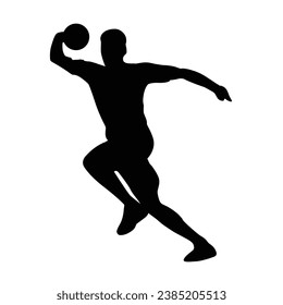 Un vector de silueta de jugador de balonmano