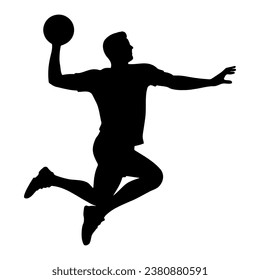 Silueta de jugador de balonmano. ilustración vectorial