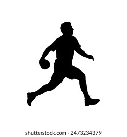 handball player silhouette vector illustration