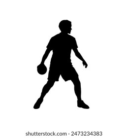 handball player silhouette vector illustration