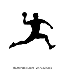 handball player silhouette vector illustration