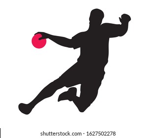 Handball Player Silhouette Vector Image Stock Vector Royalty Free