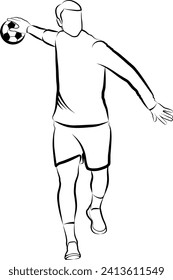 esbozo del jugador de balonmano - ilustración vectorial