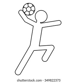 Handball player symbol for download. Vector icon.