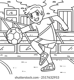 Handball Player Taking Aim Coloring Page for Kids