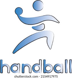 Handball player throwing ball and scoring goal