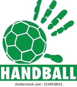 Handball player throwing ball and scoring goal