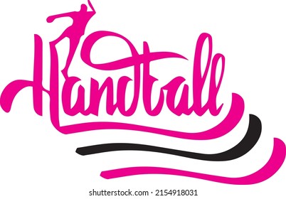 Handball player throwing ball and scoring goal