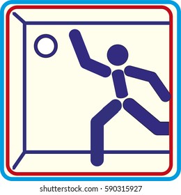 Handball player . Vector icon.