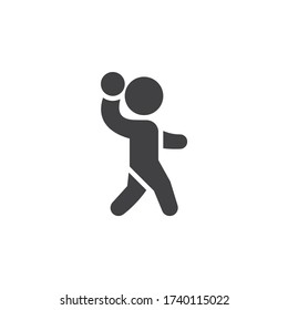 Handball player vector icon. filled flat sign for mobile concept and web design. Handball sport glyph icon. Symbol, logo illustration. Vector graphics