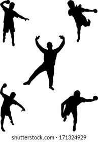 handball players collection vector