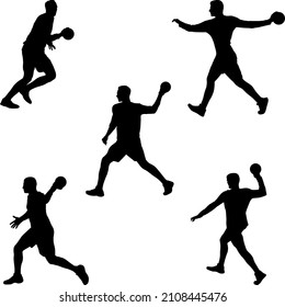 Handballspielersilhouettes - Vektorgrafik