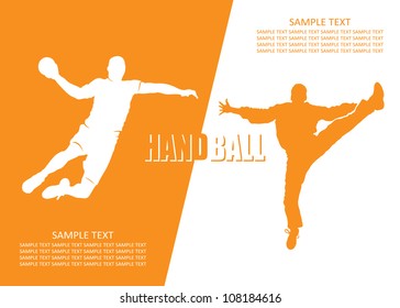 Handball players - vector illustration