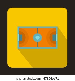 Handball playground icon in flat style with long shadow. Championship symbol vector illustration