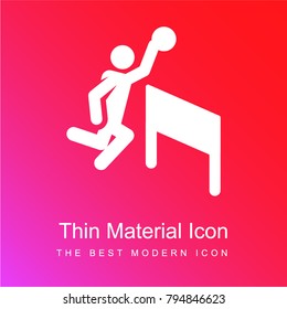 Handball red and pink gradient material white icon minimal design