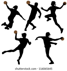 Handball Silhouette on white background