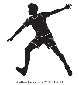 Handball silhouettes and icons. Dark level variety basic exquisite white foundation Handball playing vector and silhouette icon.