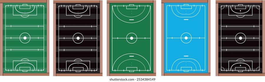 HandBall und Fußballfelder Spieltische Vektormodelle