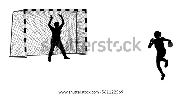 Download Vetor stock de Handball Soccer Goalkeeper Silhouette ...