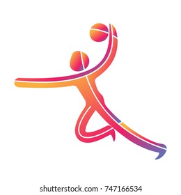 Handball sport game competition icon. Summer Olympic games symbols. Vector sport pictogram. Branding Identity Corporate logo design template. Vector illustration isolated on a white background