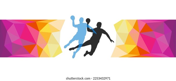 Handball sport graphic for use as a template for flyer or for use in web design.