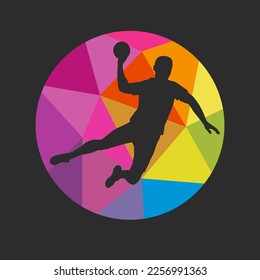 Handballsportgrafik zur Verwendung als Vorlage für Flyer oder zur Verwendung im Web-Design.