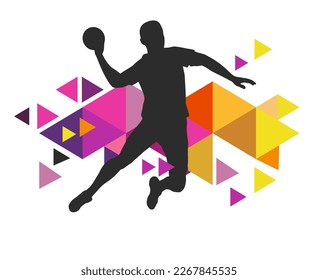 Handballsportgrafik zur Verwendung als Vorlage für Flyer oder zur Verwendung im Web-Design.