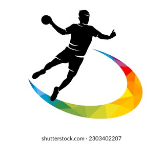 Handballsportgrafik zur Verwendung als Vorlage für Flyer oder zur Verwendung im Web-Design.