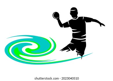 Handball sport graphic in vector quality.