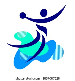 Handball sport logo in vector quality.