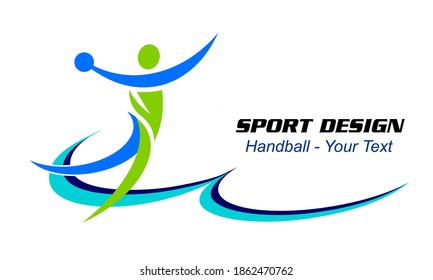 Handball sport logo in vector quality.