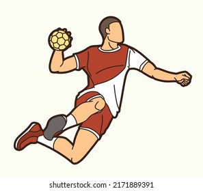 Handball Sport Male Player Action Graphic Vector