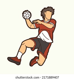 Handball Sport Male Player Action Graphic Vector