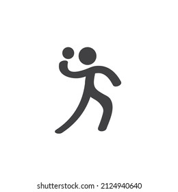 Handball sport vector icon. filled flat sign for mobile concept and web design. Man with ball in hand glyph icon. Symbol, logo illustration. Vector graphics