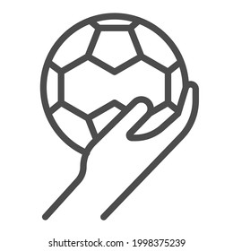 Handball, square line vector icon.