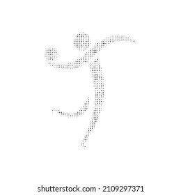 The handball symbol filled with black dots. Pointillism style. Vector illustration on white background