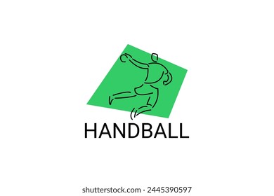 Handball symbol sport vector line icon. Handball player symbol. sport pictogram, vector illustration.