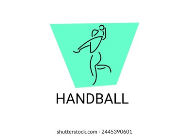 Handball symbol sport vector line icon. Handball player symbol. sport pictogram, vector illustration.