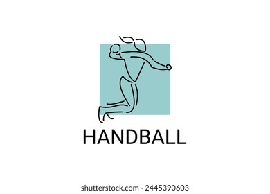 Handball symbol sport vector line icon. Handball player symbol. sport pictogram, vector illustration.