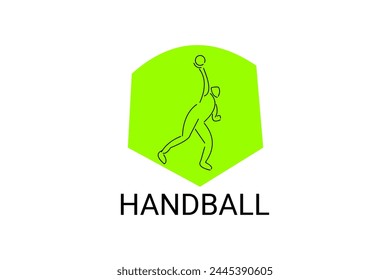 Handball symbol sport vector line icon. Handball player symbol. sport pictogram, vector illustration.