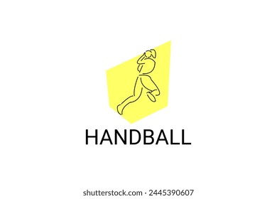 Handball symbol sport vector line icon. Handball player symbol. sport pictogram, vector illustration.